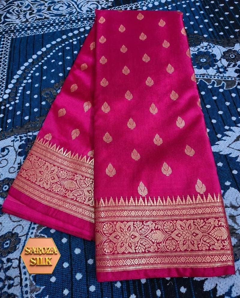 Banarasi All Over Boota Saree Rose Gold Zari
