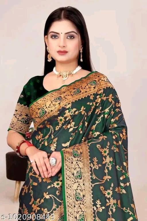 Banarasi satin silk saree with embroidery
