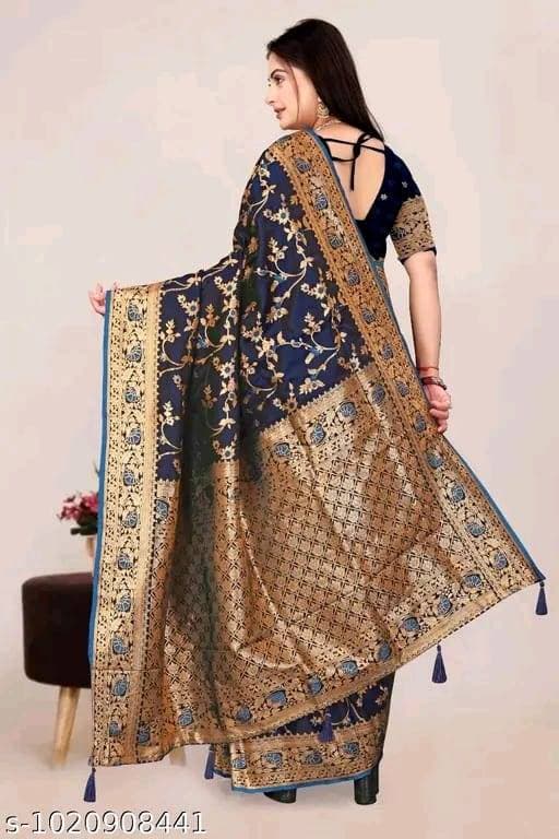 Banarasi satin silk saree with embroidery
