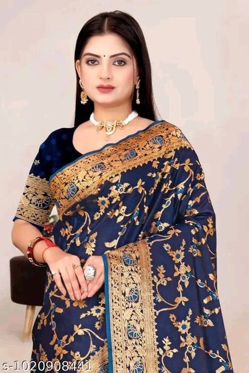Banarasi satin silk saree with embroidery
